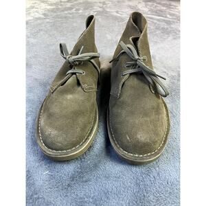 Clarks Desert Boots Shoes Mens Size 10W Brown Suede Lace Up Ortholite Comfort